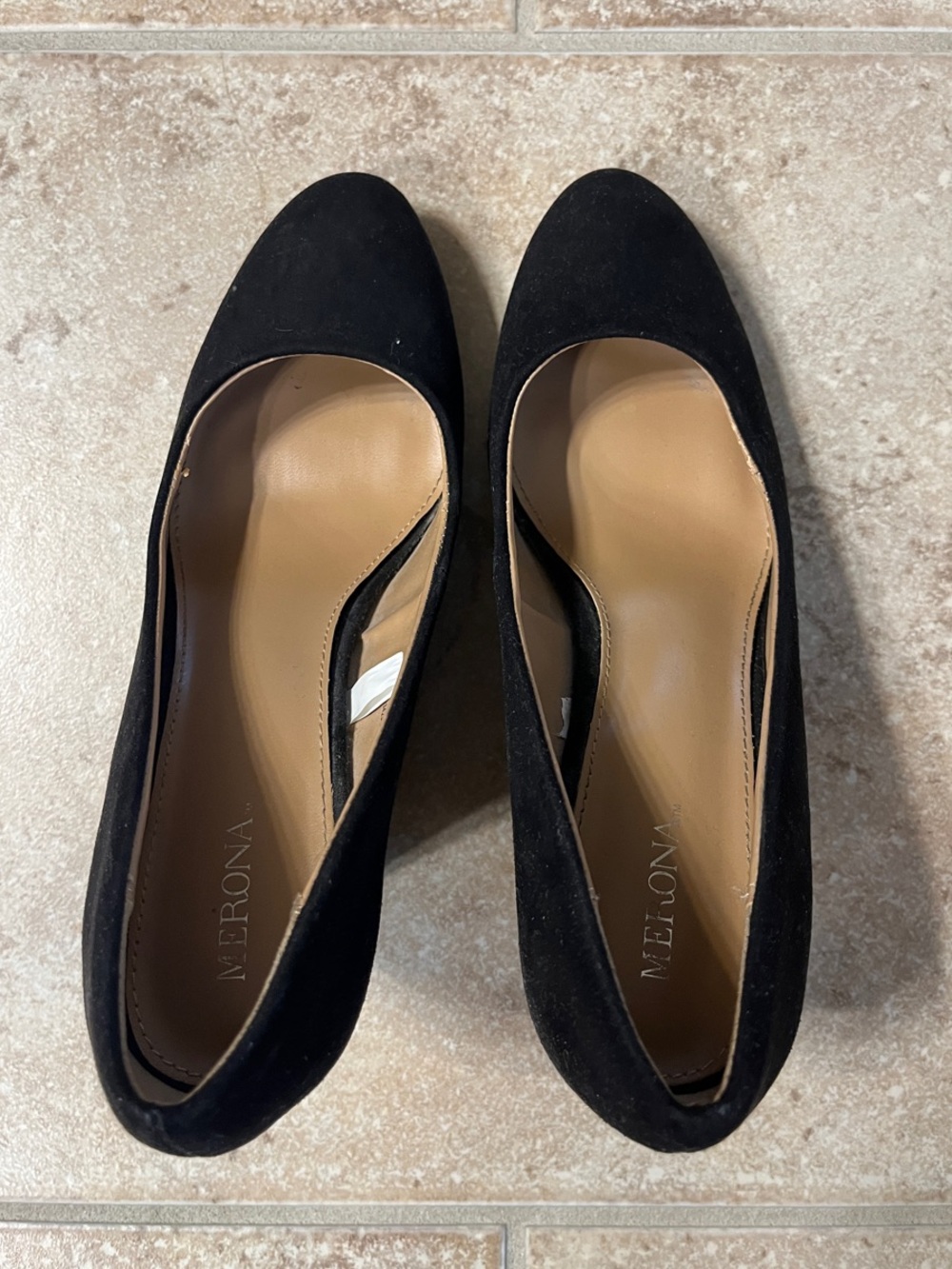Merona Black Suede Classic Round-Toe Pumps